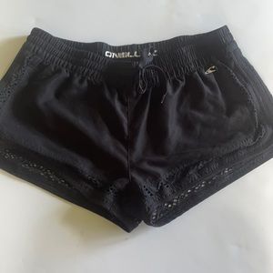 O’Neil Black with Lace swimming Boardshorts for women size large.